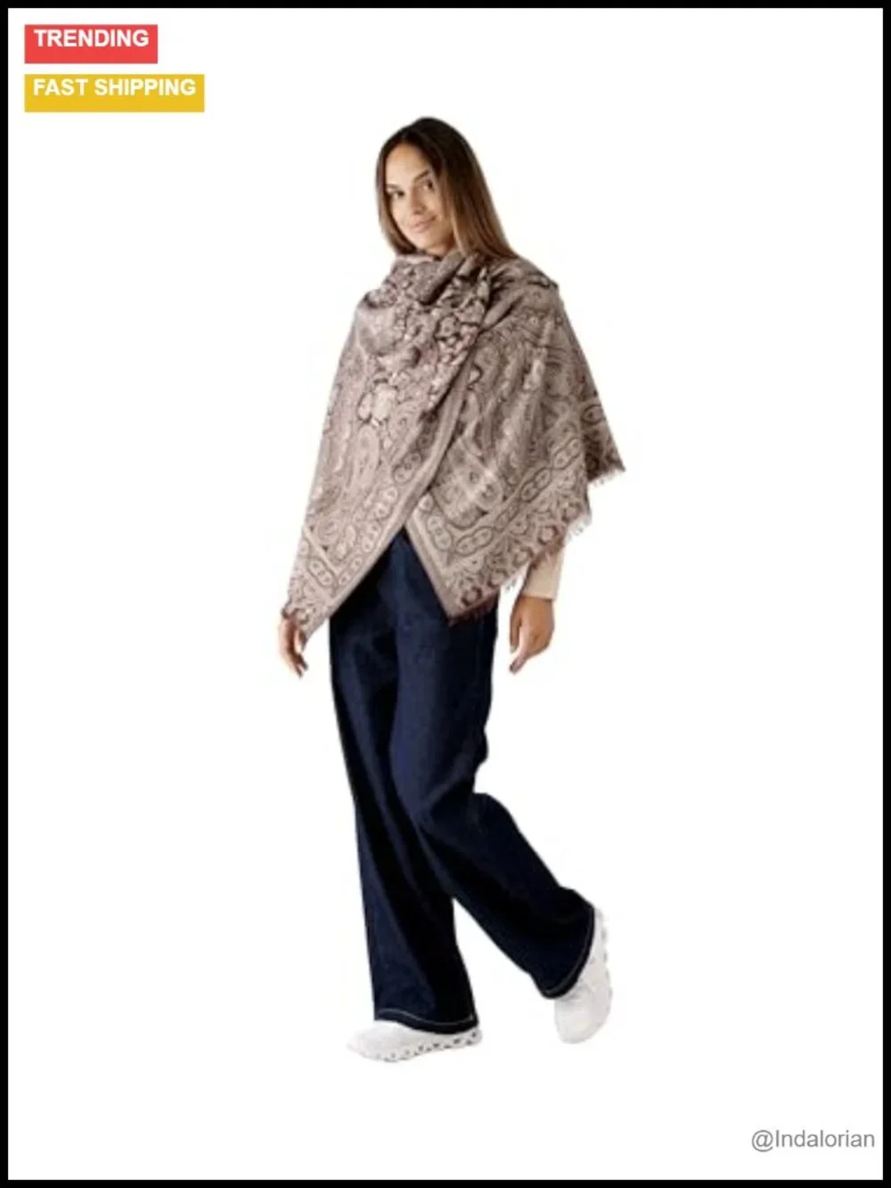Elegant Long Shawl Scarf for Women - Lightweight Viscose from Bamboo